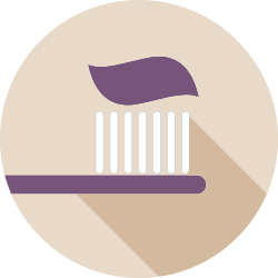 toothbrush and toothpaste icon